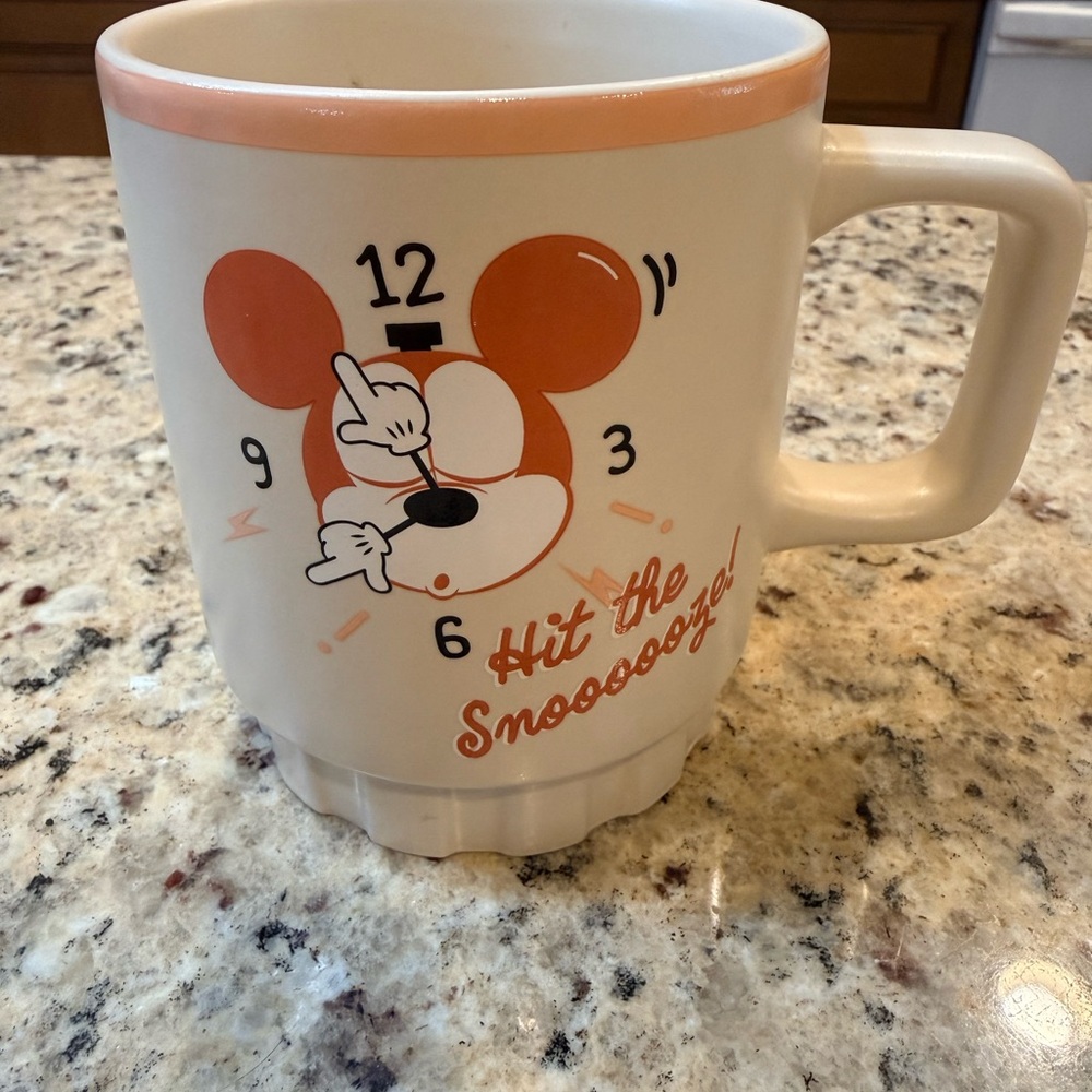 Disney Mickey Mouse 'Hit the Snooze' Mug - Orange and Cream